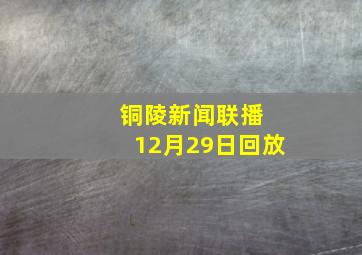 铜陵新闻联播 12月29日回放